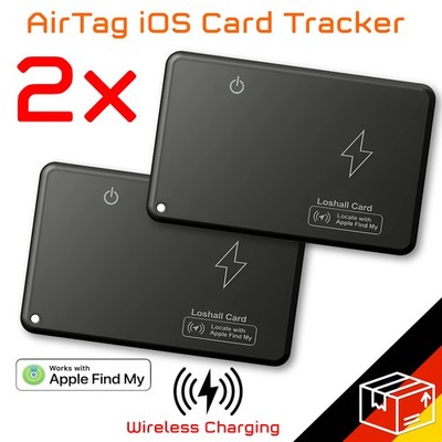 2x Ultra Slim AirTag Tracker Card Apple iPhone Find My GPS Karte Portemonnaie