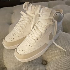 Nike Court Vision Mid CD5436-106 Leather Mid Top White Beige Sneaker