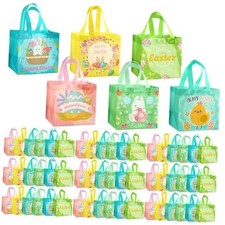 Pcs Easter Bags with Handle Easter Reusable Waterproof Non 120 Elegant Style