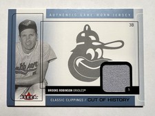 2005 Fleer Brooks Robinson Patch Classic Clippings Cut of History Game Worn #3B