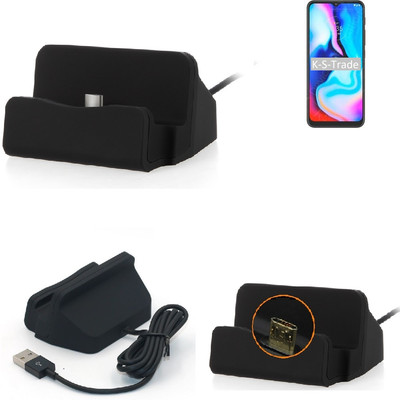 Dockingstation für Motorola Moto E7 Plus schwarz Lade Station Micro USB Dock Ka