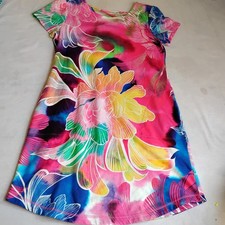 Talbots Dress Large P Watercolor Lace Back Beach Casual Travel Capsule New