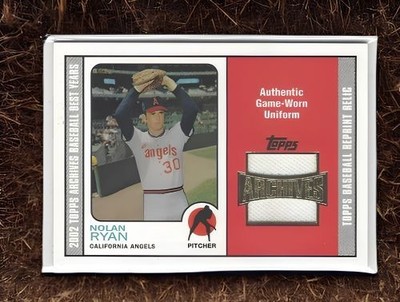 2002 Topps Archives Uniform Relics Nolan Ryan '73 JERSEY Angels