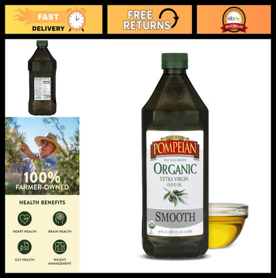 Organic Extra Virgin Olive Oil, First Cold Pressed, 68 Fl Oz, Rich in Polyphenol