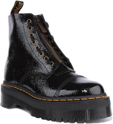 Dr Martens Sinclair Platform Chelsea Womens Boots In Black Patent