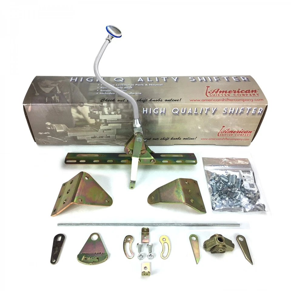 Kit de palanca de cambios de transmisión de cambio lateral de lujo con brazo de banco cromado 16 para GM TH350 Foto 2 de 4