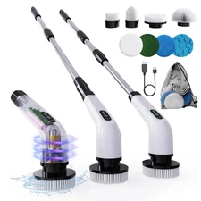 8 in 1 Electric Spin Scrubber for Cleaning Bathroom, 3000mAh Power Scrubber C...