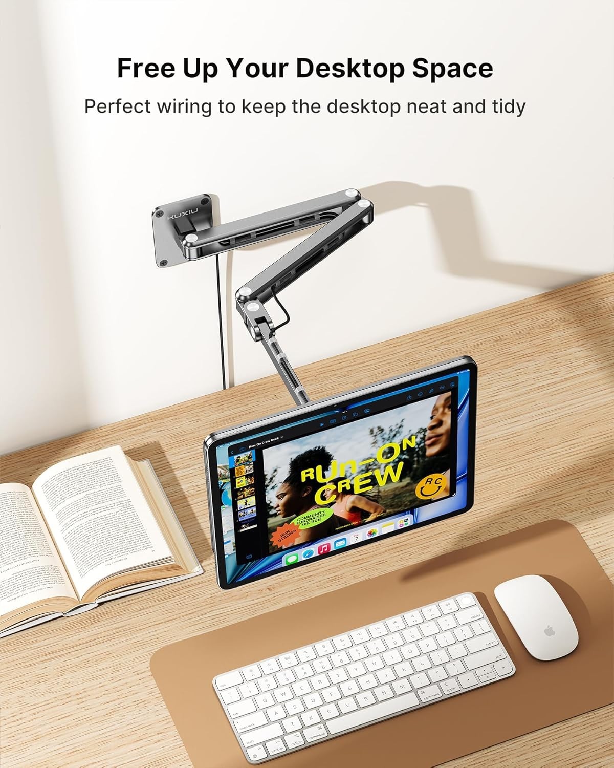 KUXIU Magnetic Wireless Charging Wall Mount Holder for iPad Pro 12.9" & More