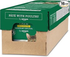 Wet Cat Food Paté with Poultry – 100g Tins, Pack of 16, Complete Nutrition 5.86 per kilo