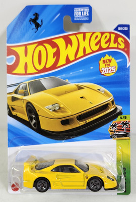 Hot Wheels Exotics Ferrari F40 Competizione Yellow Car 1/64 Toy Vehicle NEW