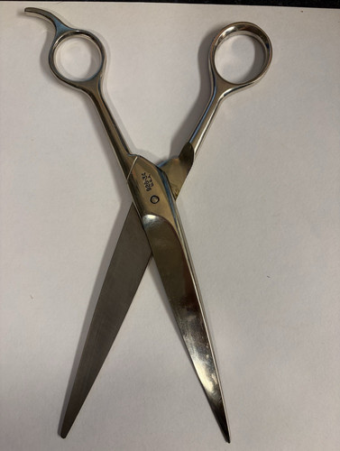 Vintage Oster 928-34 6 in Stainless Steel Hair Shears Silver Finger Rest Stork
