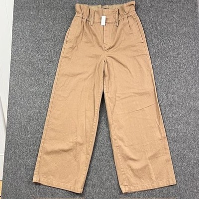 Banana Republic Pants Womens 10 Tan High Rise Paperbag Waist Wide