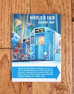 1964 WORLDS FAIR NYC SUBWAY MAP QUEENS NY NYCTA IND BMT IRT