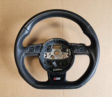 AUDI A4 A5 B8 Flat Bottom Steering Wheel Leather Paddle Shift Facelift 12-16