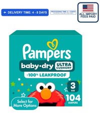 Pampers Baby Dry Diapers, Size 3, 104 Count