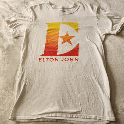 Elton John 2019 Farewell Yellow Brick Road White Tshirt With Graphics Size Med