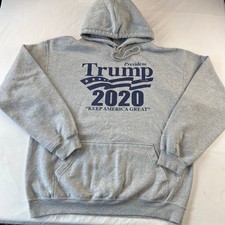 Trump 2020 Keep America Great Gray hooded sweatshirt men  s size Large AAA Tag