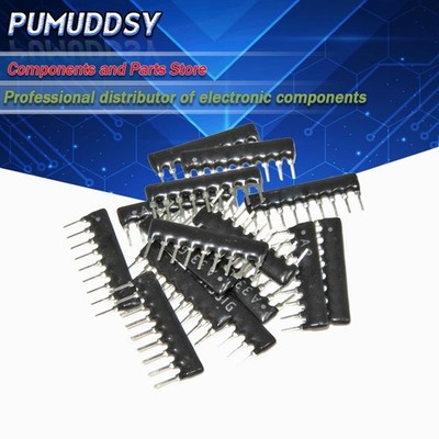 20 Pcs DIP-9 Pin Network Resistor Array, 10 kΩ A103J   Fixed Resistor (PUMUDDSY)