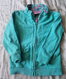 Mädchen PULLOVER Jacke GR. 98 von TOPOLINO grün BAUMWOLLMISCHUNG