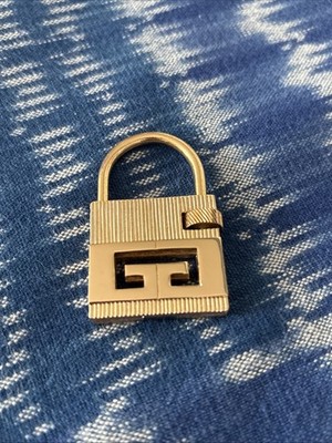 Vintage Givenchy 4G Logo Gold Tone Functional Padlock Bag Charm Hardware