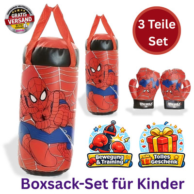 Kinder Boxsack Set mit Handschuhen Spiderman | Boxsack Kinder Spielzeug Geschenk