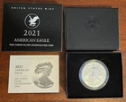 2021-W Uncirculated 1 oz .999 Silver T2 $1 US Eagle complete w/OGP & COA 21EGN