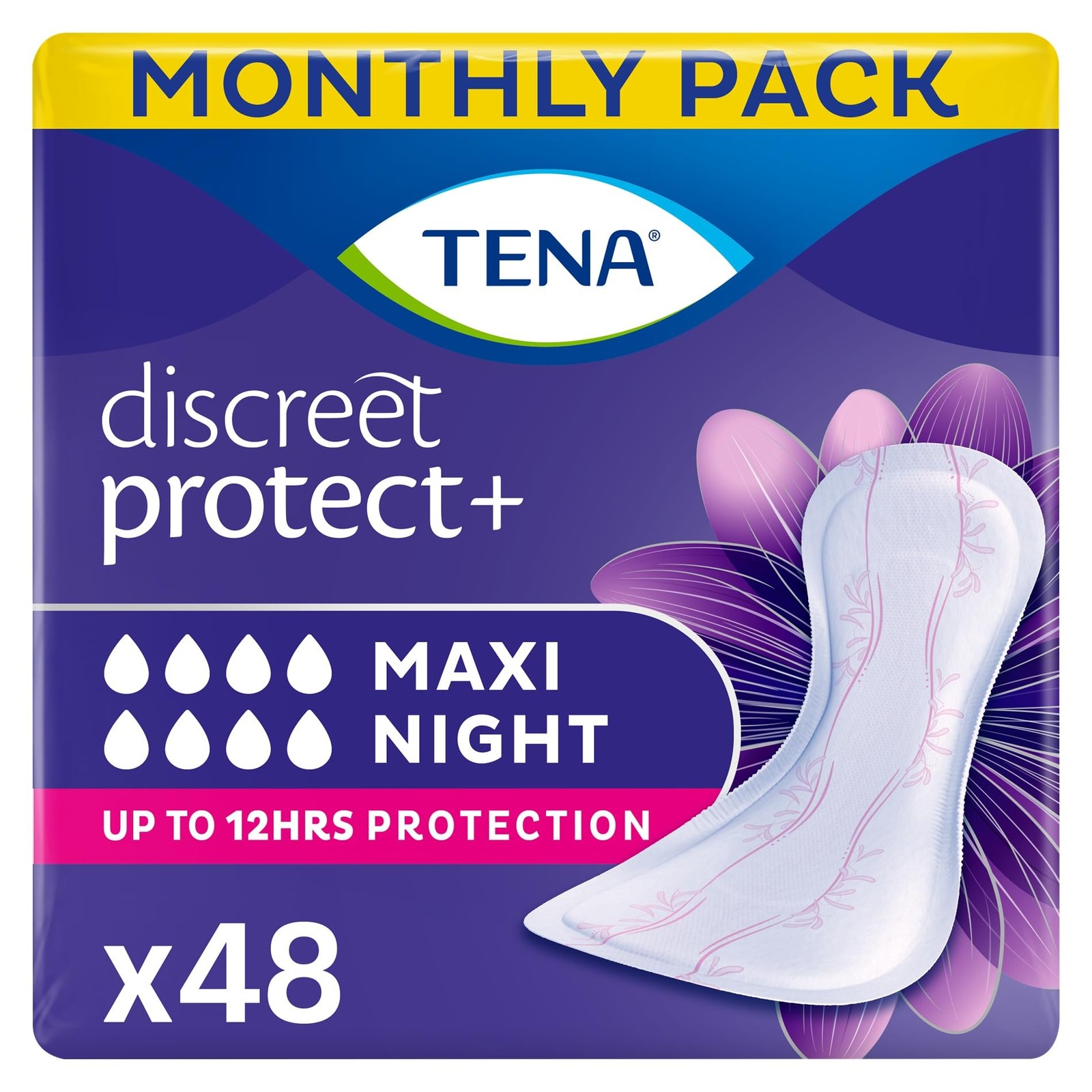 TENA Discreet Maxi Night, Incontinence Pads for Women, Specifically Designed for - Image 3