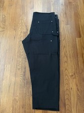 Carhartt R01-M Relaxed Fit Duck Bib Overalls Black Mens 44x30 Double Front