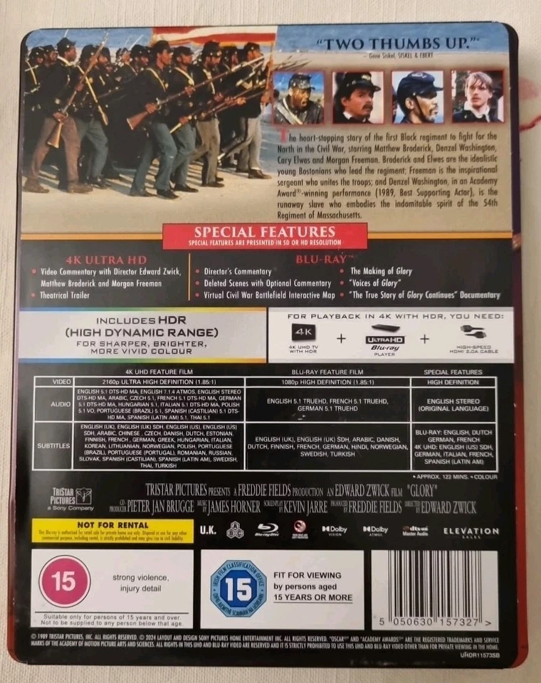 Glory Steelbook Limited Edition 35th Anniversary [15] 4K UHD - Image 2 of 3