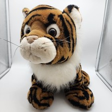 Vintage CWC Large Tiger Plush Stuffed Animal 18" Realistic Orange Black Striped