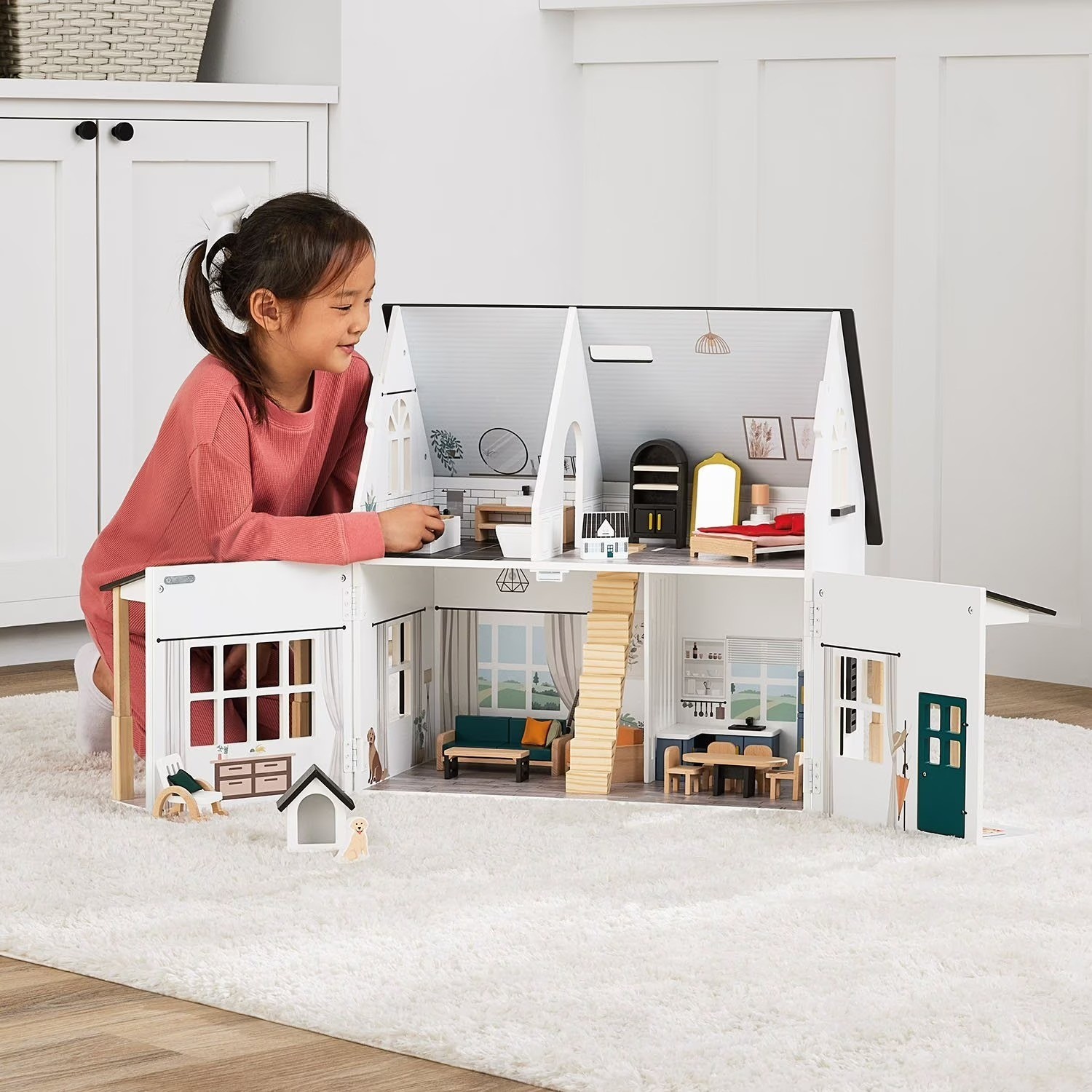 Member's Mark Farmstyle Dollhouse Doll House 1:12 Scale with Accessories