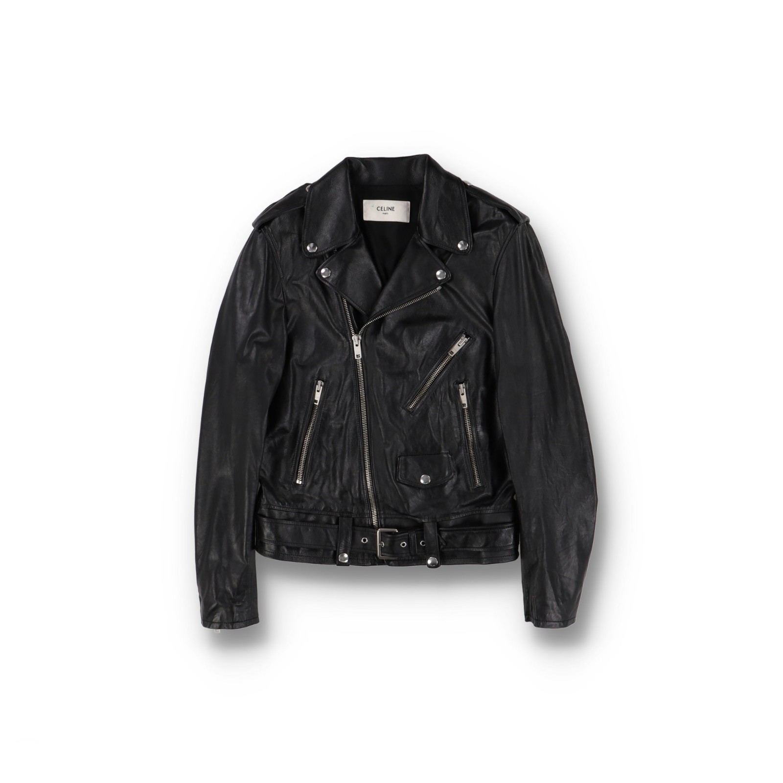 Celine Black Matte Calfskin Classic Leather Biker Jacket | Size 38 (M) RRP $6300 image 2