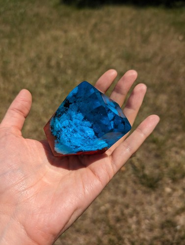 Blue Resin Cloud Crystal Resin Paperweight Sky Celestial Gifts Staff Toppe - Picture 10 of 10