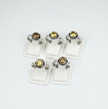 Wholesale 5PC 925 Silver Plated Faceted Yello...