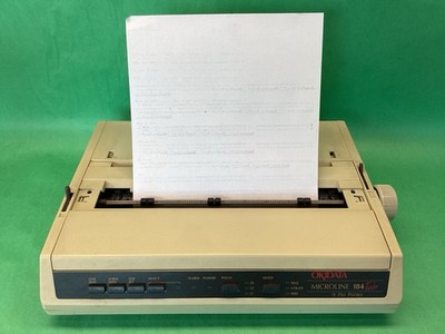 Okidata Microline 184 Turbo Dot Matrix Printer GE5256K - POWERS ON - UNTESTED