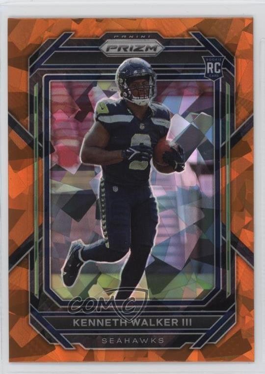 2022 Panini Prizm Rookies Orange Ice Prizm Kenneth Walker III #318 Rookie RC