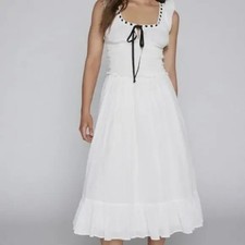 NWT Kimchi Blue Urban Outfitters Ivory Smocked  Maxi Dress