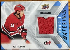 2021-22 Upper Deck Rookie Materials Joey Keane #RM-JK Carolina Hurricanes