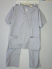 Dagacci Medical Scrub Set Medium Gray Unisex Top Pants Healthcare Uniform