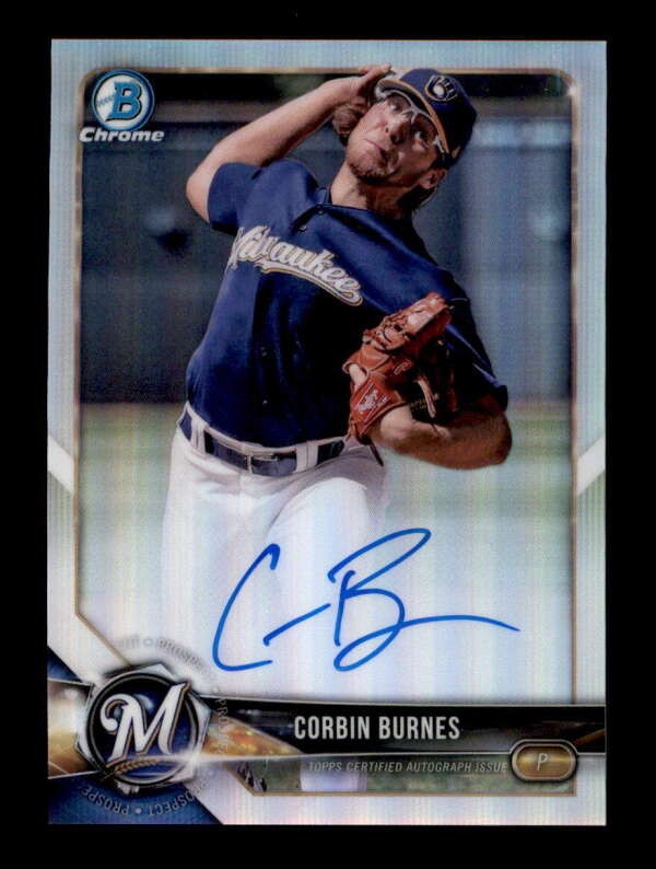 CORBIN BURNES 2018 BOWMAN CHROME ROOKIE REFRACTOR AUTO RC #320/499 BF9617