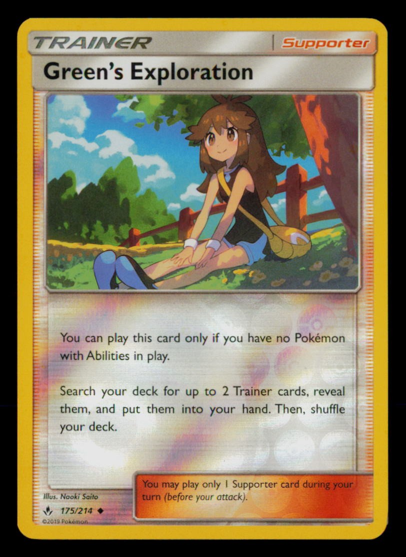 Green's Exploration 175/214 Uncommon Unbroken Bonds Pokemon Reverse Holo NM