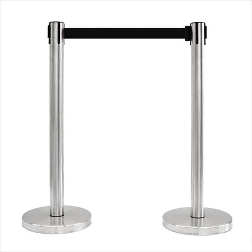 VIP Crowd Control 1118-10 14 in. Flat Base Satin Stainless Post & Cover Retra... - 第 1/1 張圖片