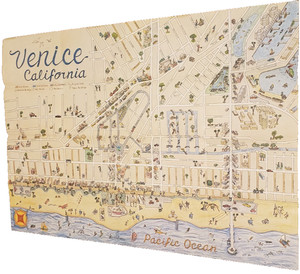Venice Beach California 1985 Illustrated Map Jeffery Stanton Mia McCroskey