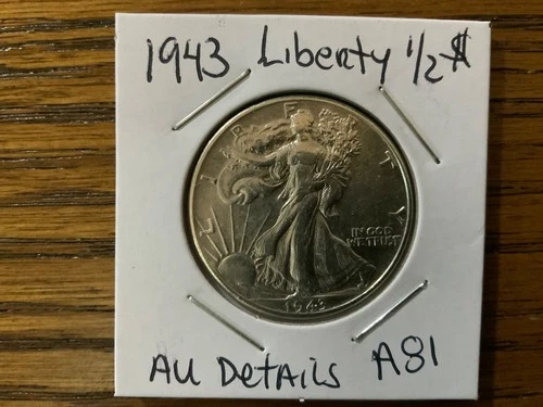 1943 WALKING LIBERTY HALF DOLLAR HIGH GRADE COIN  AU Details A81
