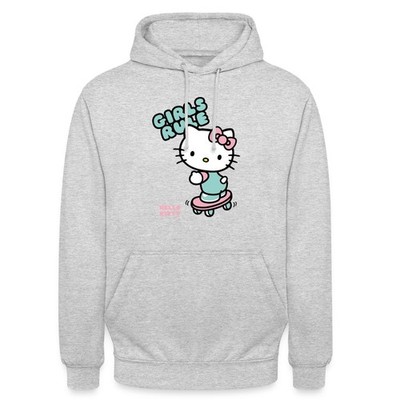 Hello Kitty Auf Skateboard Girls Rule Unisex Hoodie