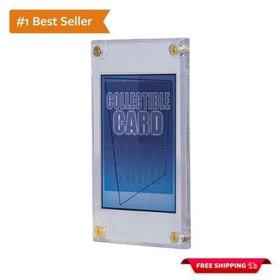 2-Piece Ultra Clear Trading Card Holder with 4-Screw Lock - Durable & Secure