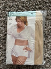 Vtg NOS Underscore Nylon Briefs 3 Pair Nude Size 10