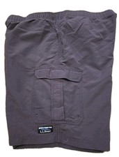 LL Bean Supplex Swim Trunks Mens XL Navy Blue Mesh Lined Cargo Sport Shorts XL
