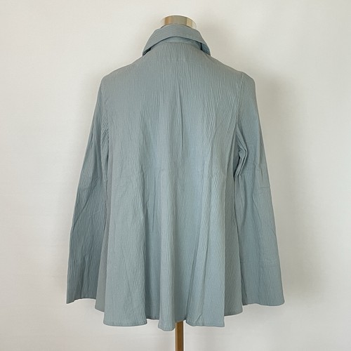 New! Marla Wynne Size Small Shirt Tunic Blouse Aqua Blue Long Sleeve - Picture 4 of 8