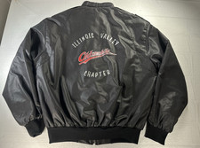 Vtg Oldsmobile Club Of Il Valley Satin Bomber Jacket Xl Black Made In Usa Jacket